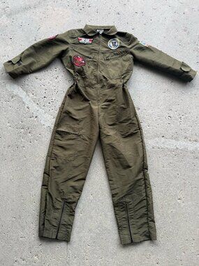 Top Gun Halloween Costume Flight Suit Kids M 6-8 Maverick Goose US Navy